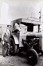 Harbour with Gas Works vehicle for towing wagons c1950 